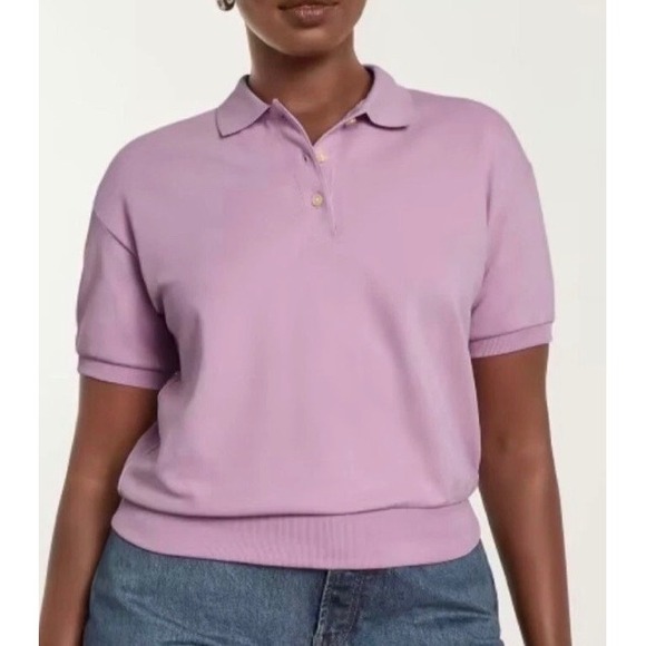 Everlane Tops - NEW Everlane Small Organic Cotton Oversized Polo Shirt Preppy Mauve Lilac Purple
